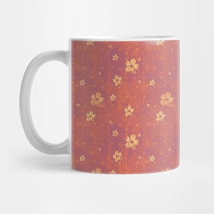 Coral Orange Grunge Flowers and Hearts Pattern Gifts Mug